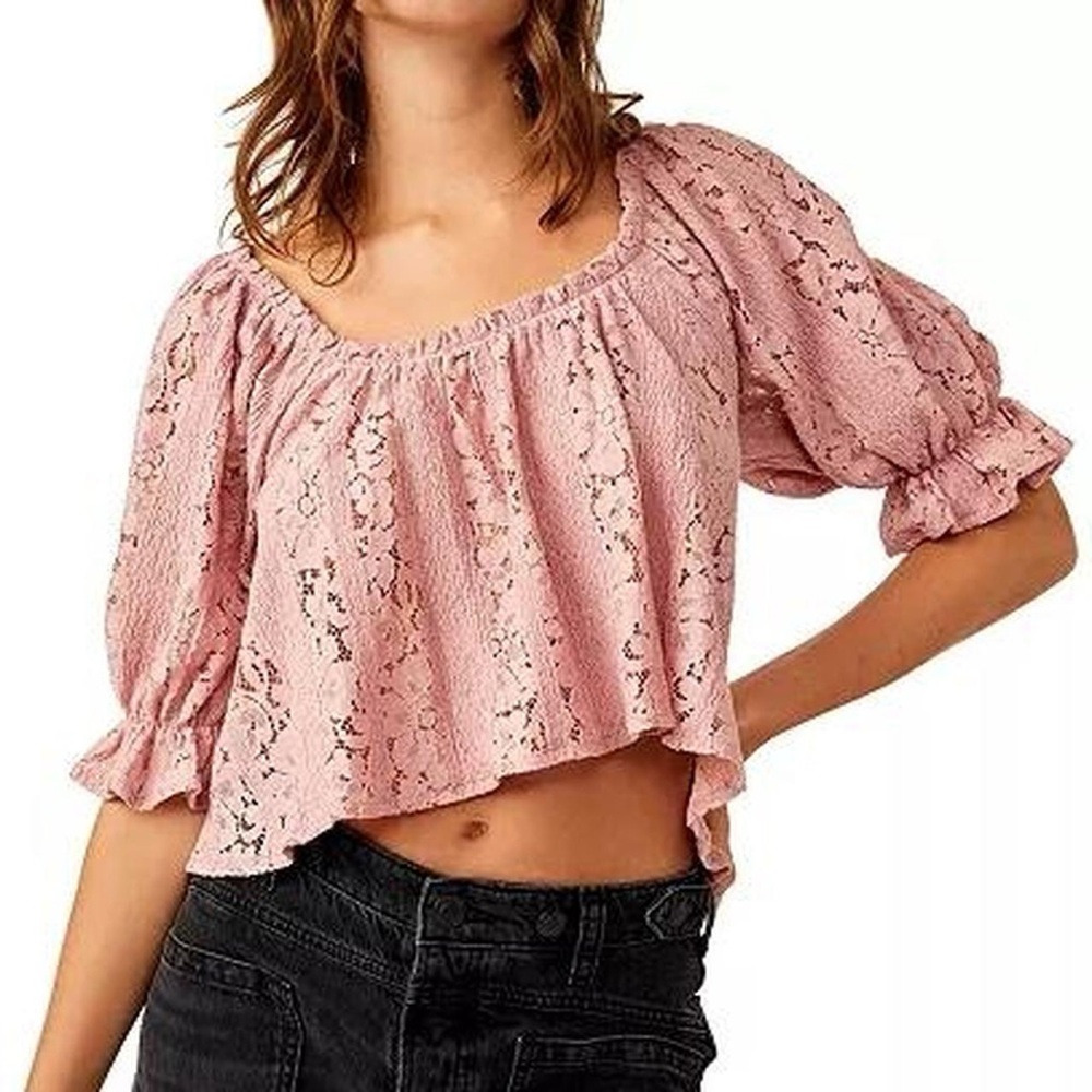 NWT Free People Stacey Lace Crop Top - Sz S